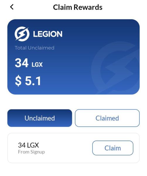 legion network rewards